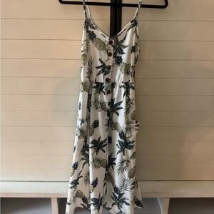 Tropical Print Sleeveless Dress